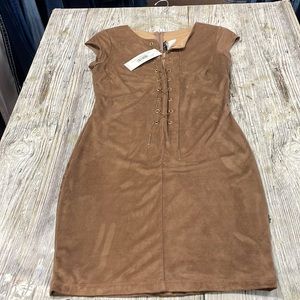 NWT Sz L new form fitting dress GLAMAZON soft suede like feel